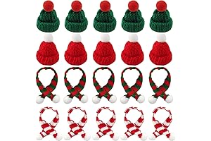 NSBELL 32PCS Mini Knit Hat Mini Christmas Scarf Set Mini Santa Hats...