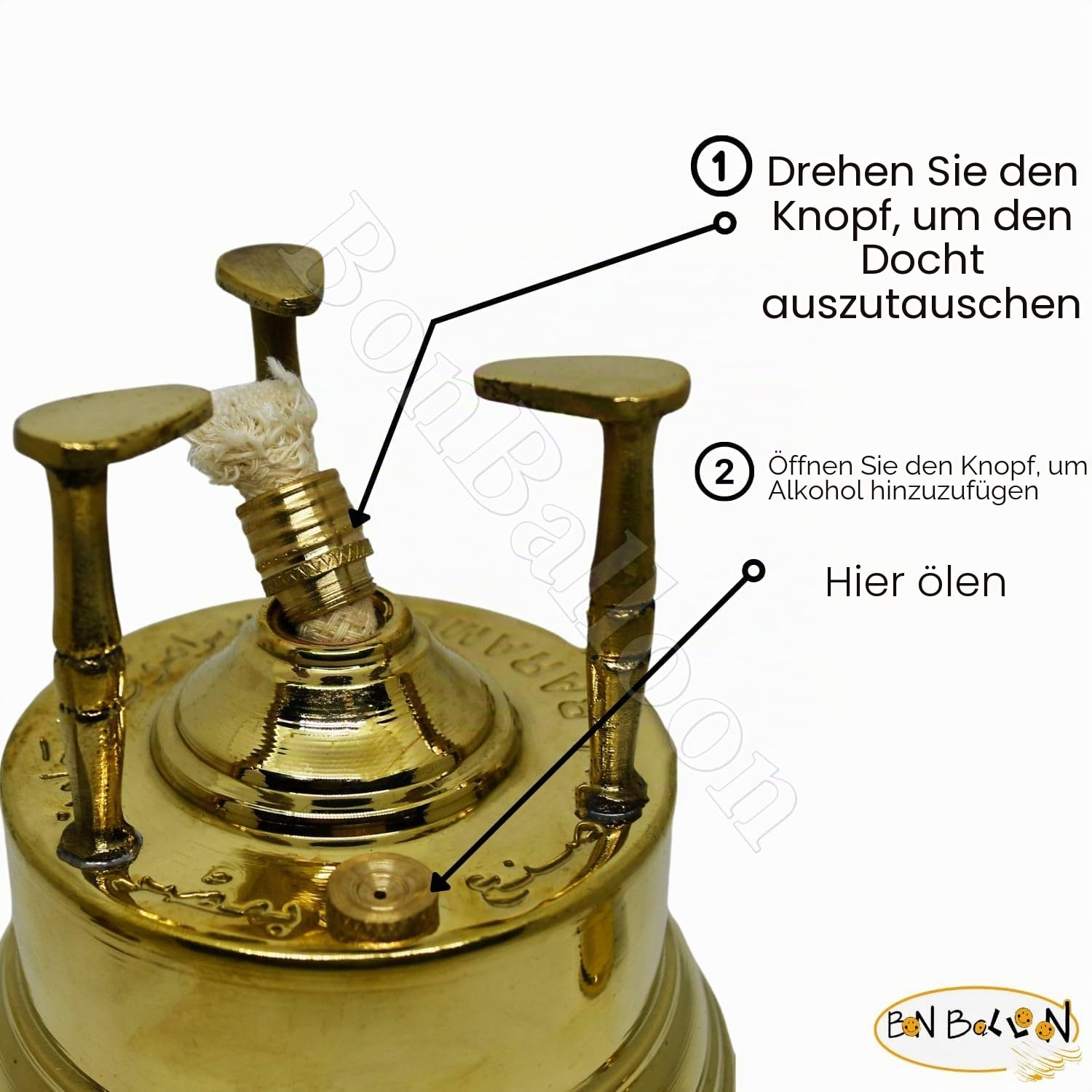 Al Bramony Türkischer griechischer Kaffee-Alkohol-Brenner aus Messing, Tischplatte mit Messinggriff, arabisch, massiv, groß, handgehämmert, ägyptischer Dekanter + Kanne, Ibrik, Größe N02
