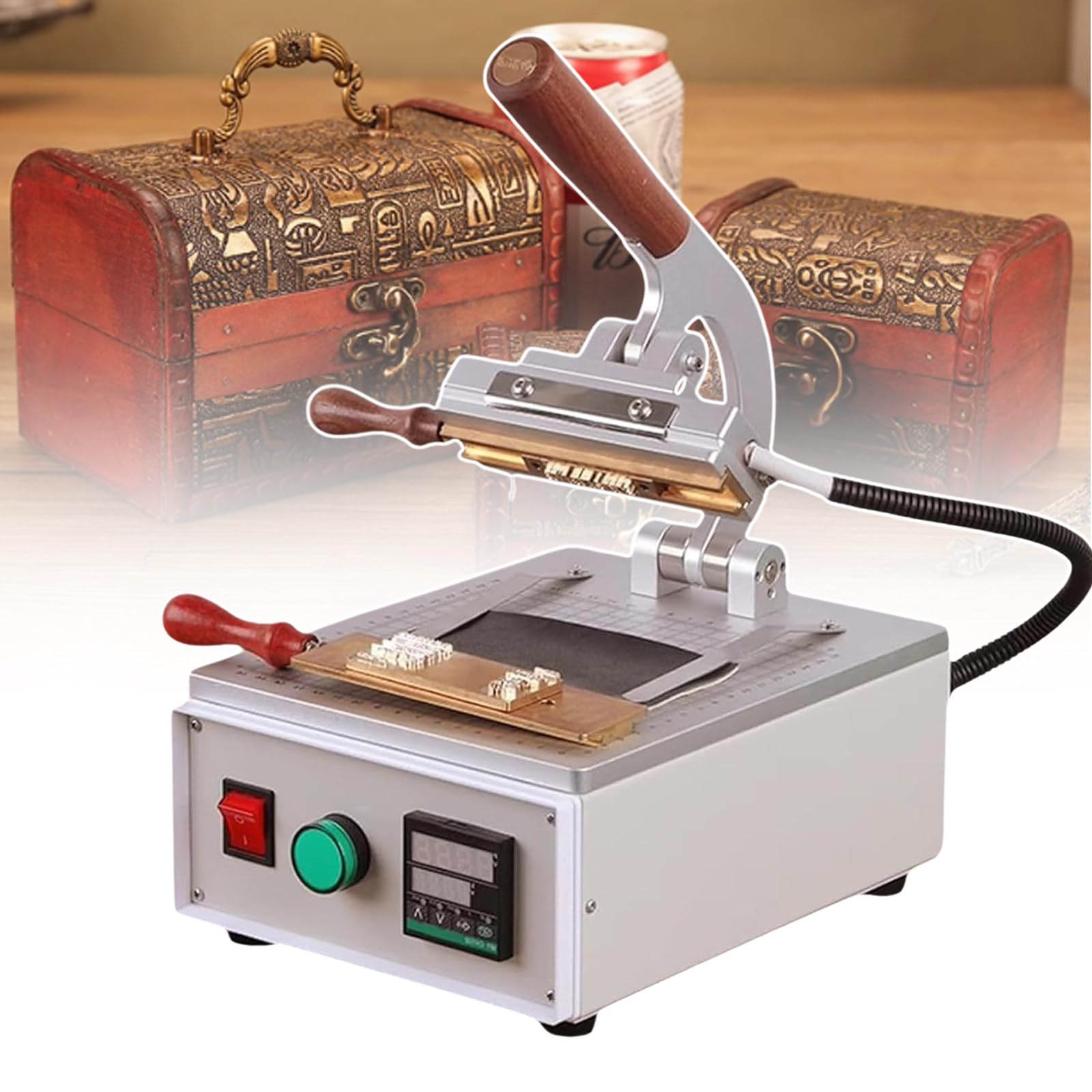 SENJINGHUA 200 W Hot Foil Stamping Machine, Tipper Stamper, Bronzing Card Foil Custom Logo Embossing, for PVC, Leather Pu and Paper Heat,220V
