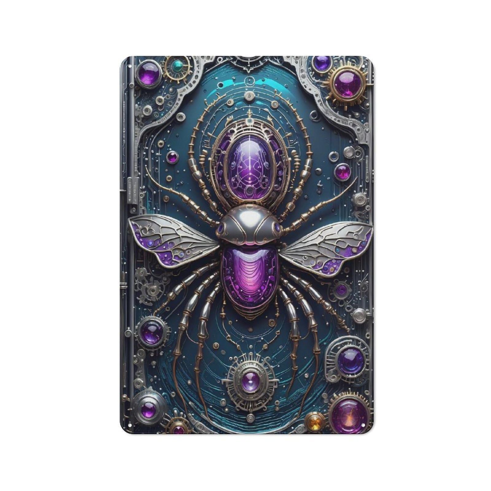 Junmoney Style-4 Galactic Beetle Chronicles Rustic Metal Sign 30X20cm For Dining Room Or Kitchen, Metal Sign Decor For Kitchens And Dining Spaces