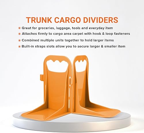 Miniatura 6 de Armor All Bloques de carga para maletero, paquete de 4 divisores de carga, bloques organizadores de maletero de gancho y bucle para mantener la