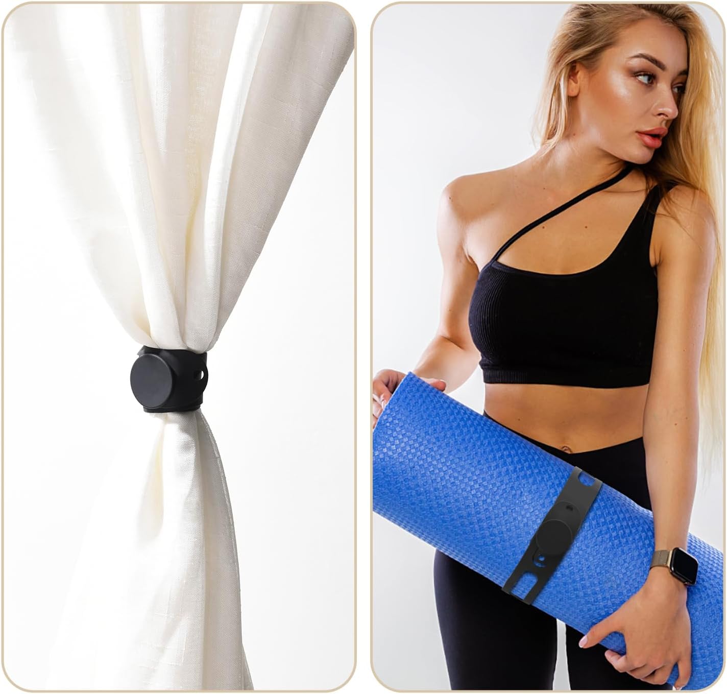 3-Pack Reusable Silicone Latch Strap, Secures Slow Cooker Lid, Pot, Bento Box, 21in Durable Elastic Self-Lock Tie for Organizing&Bundling Cords, Curtain, Yoga Mat (Black&Black&Black) - Image 6