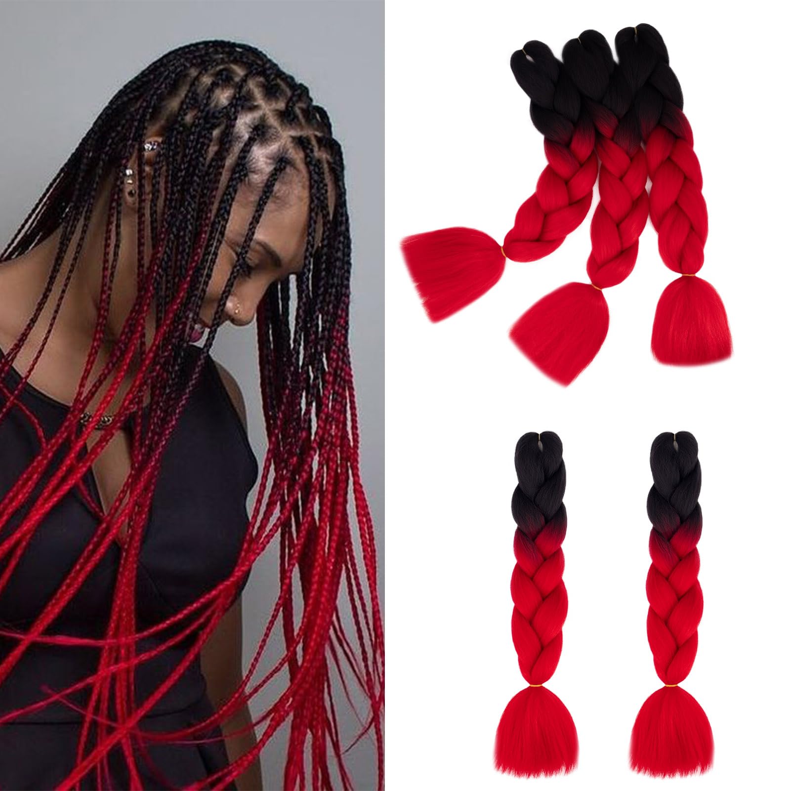 60cm Extensiones de Pelo Trenzas Africanas Castaño Oscuro Extensiones para Trenzas Africanas 1 pcs 100g Kanekalon Pelo para Trenzas Africanas Sintetico Extensiones de Trenzado Cabello Braiding — view 43
