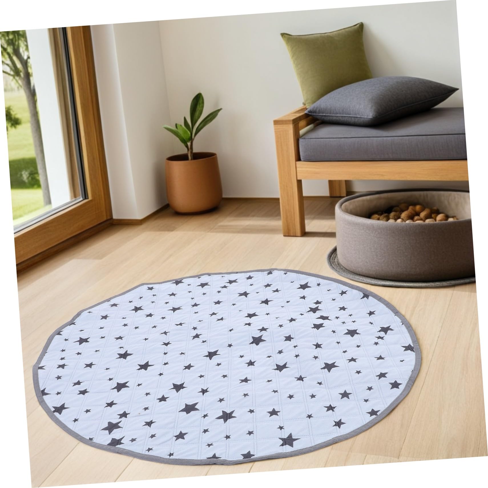Empapador Lavable Redondo para Perros, Superabsorbente, 89x89 Cm | Franela Antideslizante, para Jaula y Entrenamiento, Reutilizable, Apto para Mascotas Pequeñas y Adultos