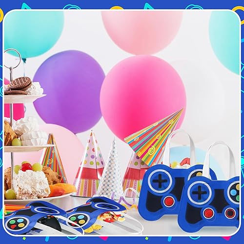 Miniatura 4 de Silkfly 24 Piezas Bolsas de Favor de Fiesta de Videojuegos No Tejidas Reutilizables Bolsas de Dulces y Regalos de Juegos con Asas Suministros