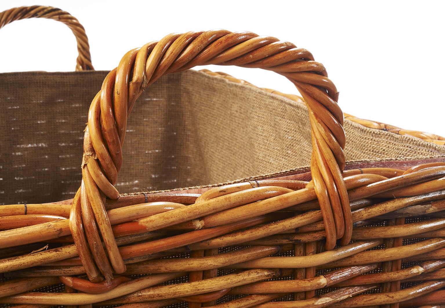 Kobolo Holztrage Holzkorb für Kaminholz Rattan Lacak mit abnehmbarem
