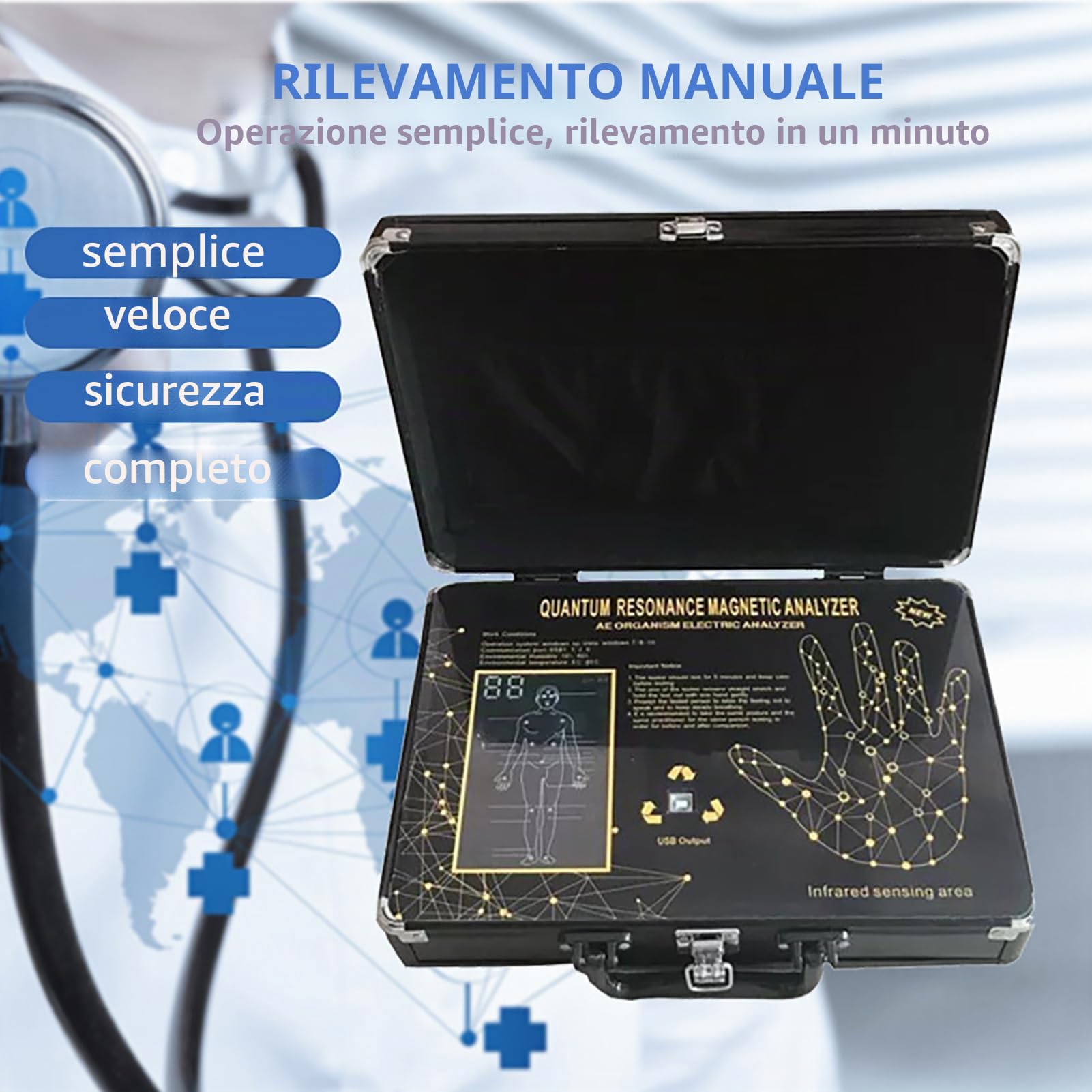 Analizzatore Magnetico Portatile di Risonanza Quantistica, con Risonanza Magnetica, Analizzatore di Terapie Quantistiche, per Analisi della Salute, 53 Rapporti, Bio Risonanzas Macchina