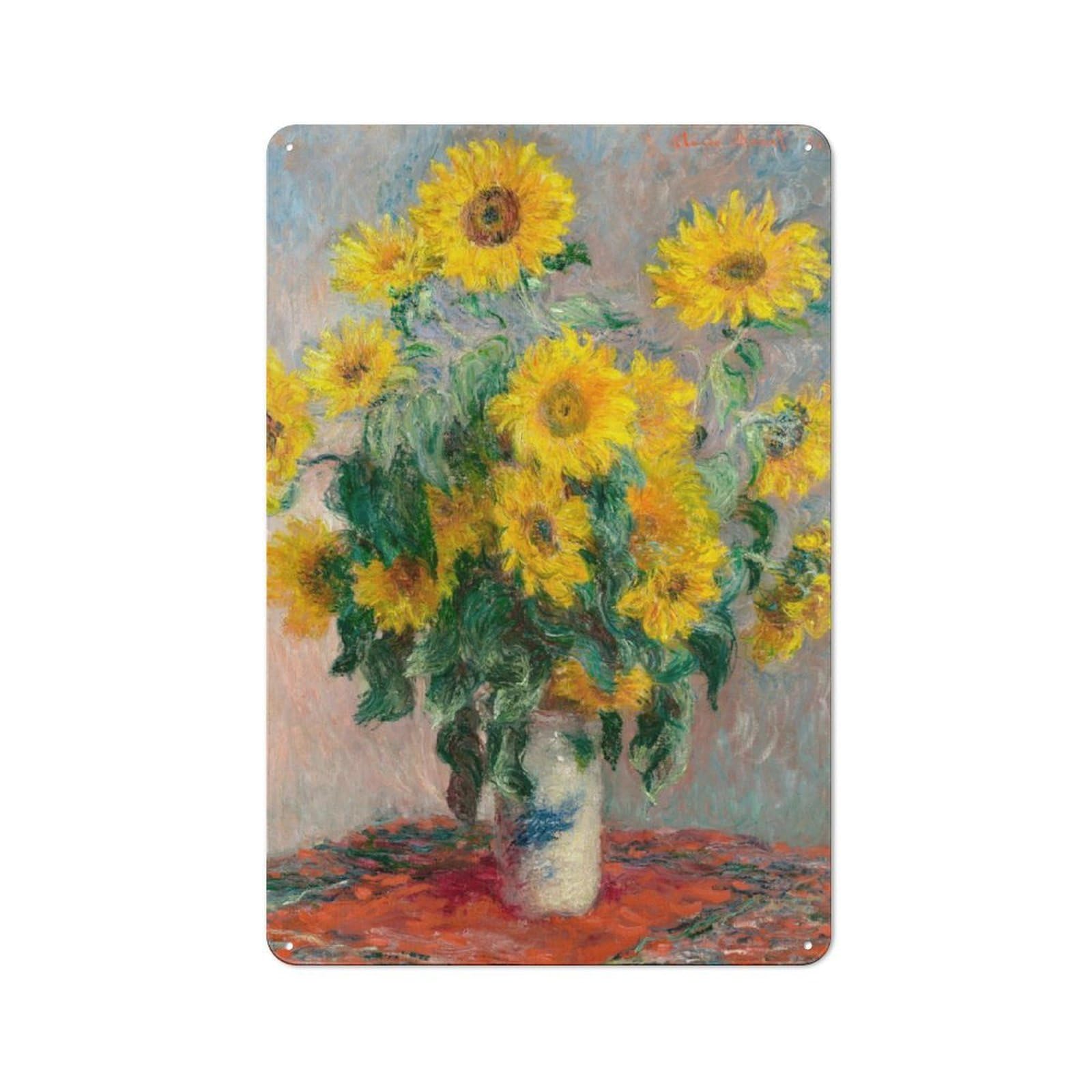 Bouquet of Sunflowers Office Metal Sign 30x20cm, Understated Office Wall Decor for Workspace, Cafe, Shop Or Desk Area