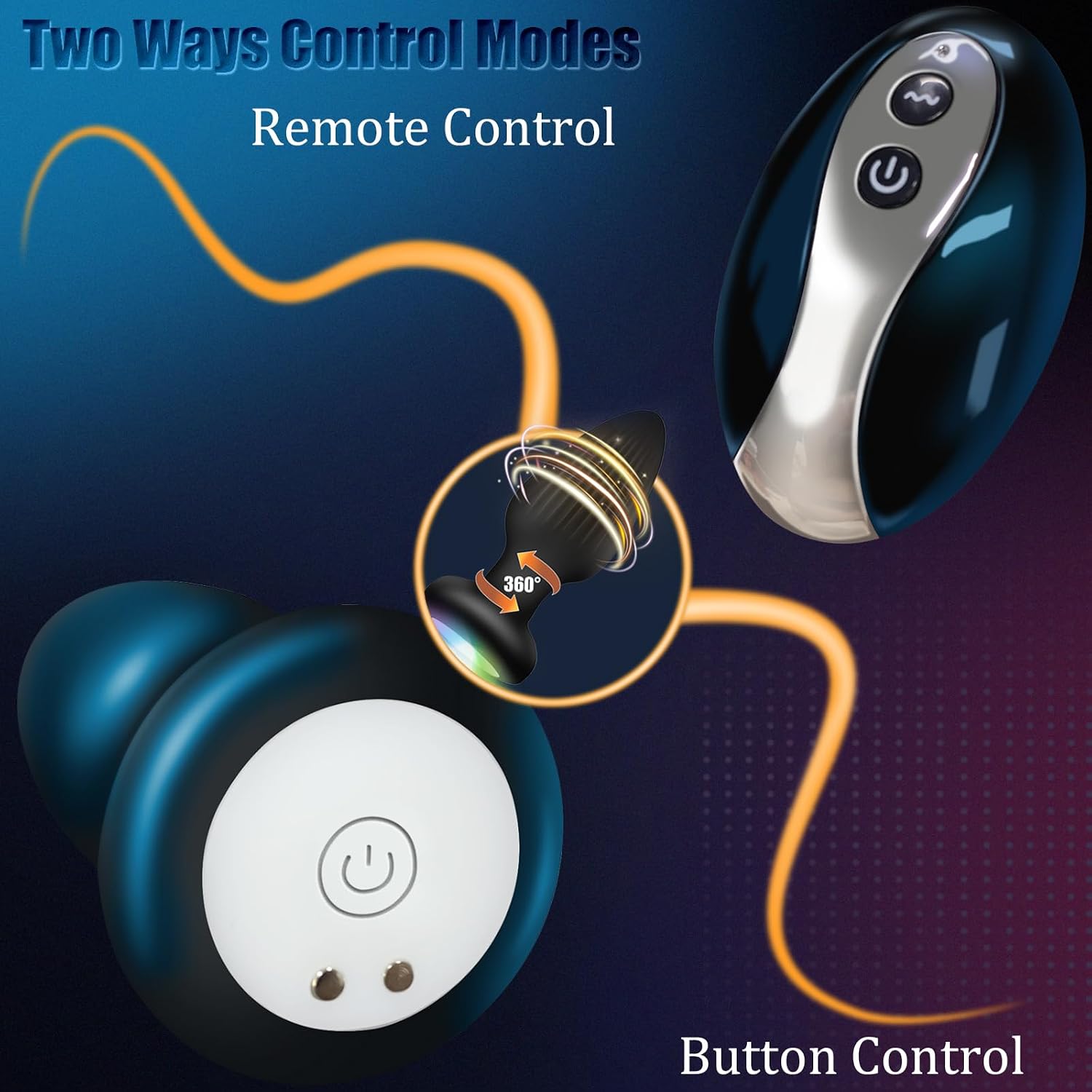 Vibrating Anal Plug,Butt Plug Vibrator Light Up Prostate Massager, 10 Vibrating Rotation Modes Sex Toy with Remote Control, Adult Sex Toys for Men Women and Couple