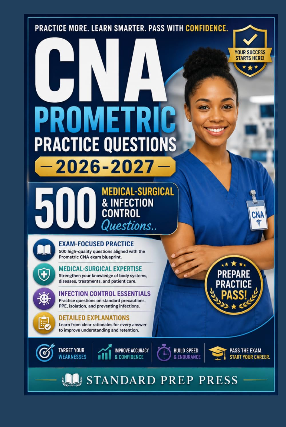 CNA Prometric Practice Questions 2026-2027: 500 Medical-Surgical & Infection Control Questions. (The Standard Excellence Series)