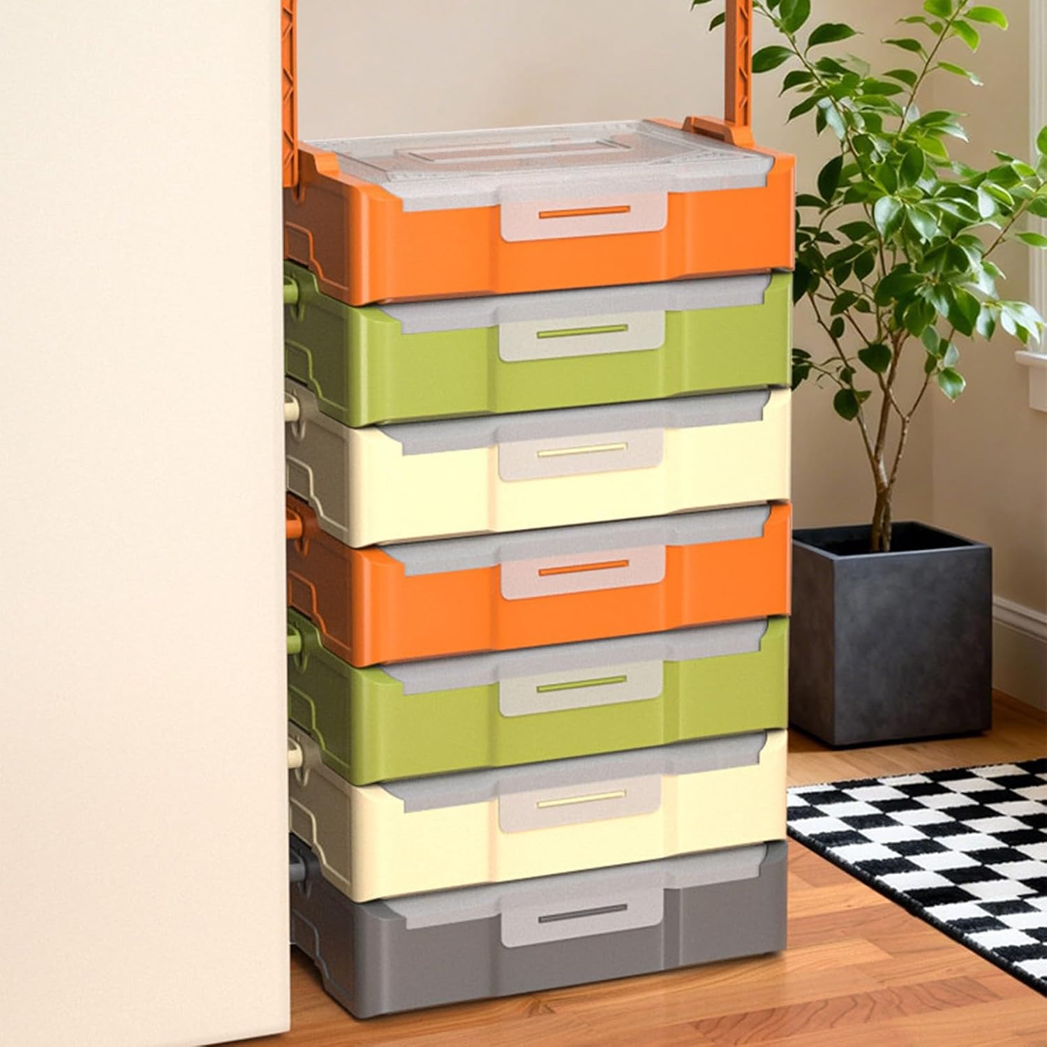 Easy to Stackable Organizers for Tool and Parts Smooth PP Storage Box with Lid Removable Partition Storage Box with Lid