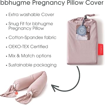 bbhugme Pregnancy Pillow Covers - Dusty Pink & Stone