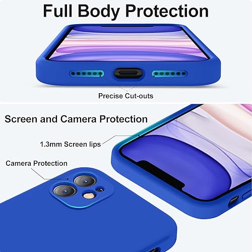 Miniatura 4 de Vooii Funda compatible con iPhone 11 de 6.1 pulgadas, silicona líquida suave con forro de microfibra antiarañazos borde cuadrado protección de la
