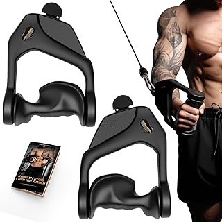 Ergonomic Non-Slip D Handle Cable Attachment: Heavy-Duty Gym Handles (600LBS Capacity)