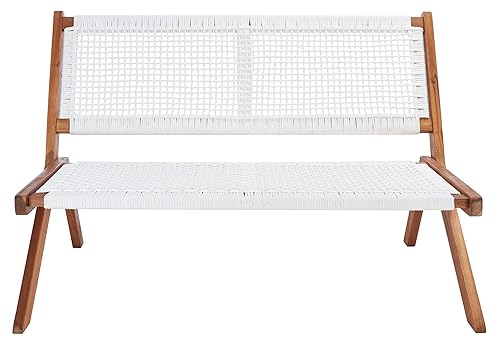 Outdoor Collection Kobina Natural Acacia Wood/White Rope Foldable Bench