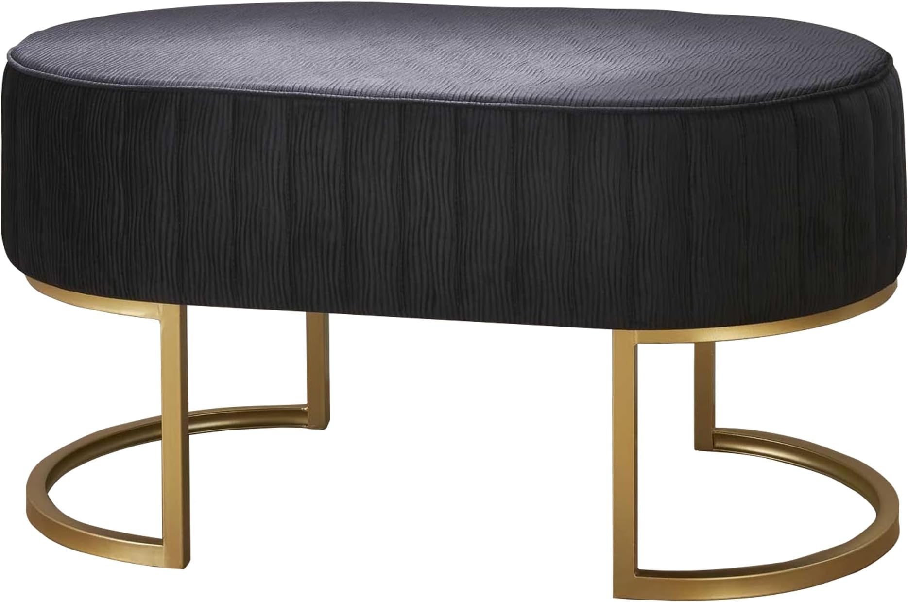 Homesdirect365 Black Upholstered Bench | Hallway Bench | Benches | Bench Seat | End of Bed Bench | Ottoman Bench | Small Bench | Bedroom Bench | Bedroom Chairs & Stools