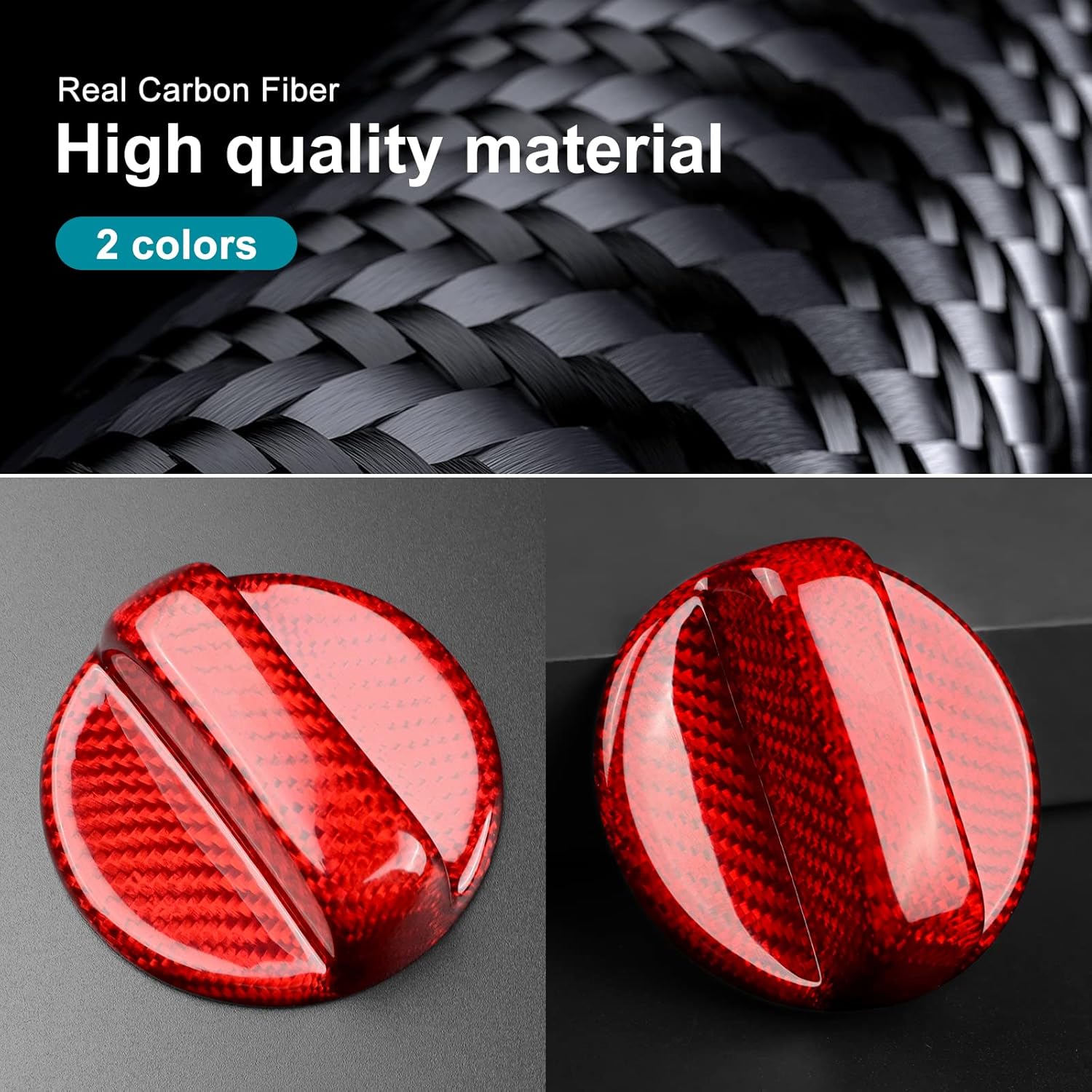 AIRSPEED for Toyota Universal Gas Tank Door Sticker Fuel Tank Cap Cover Carbon Fiber Trim Molding Sticker for Toyota 4Runner Camry Corolla Tundra Tacoma Rav4 GR86 Yaris, Red