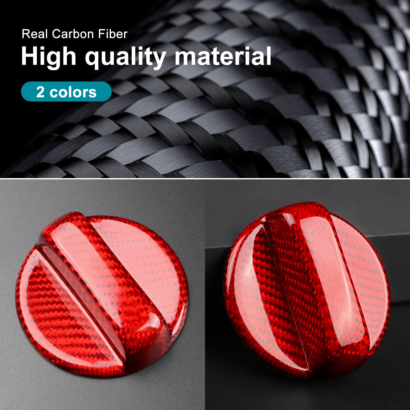 AIRSPEED Universal Carbon Fiber Gas Tank Door Cover For Toyota - 4Runner, Camry, Tacoma, RAV4, Black
