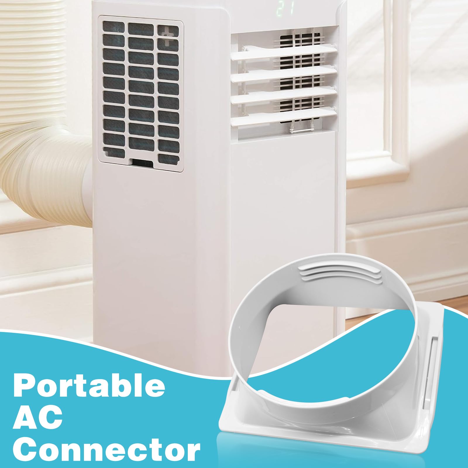Accoppiatore per Tubo Scarico del Condizionatore d'Aria Portatile, Adattatore per Finestra Connettore CA 5,9 Pollici, Connettore Condizionatore d'Aria Mobile