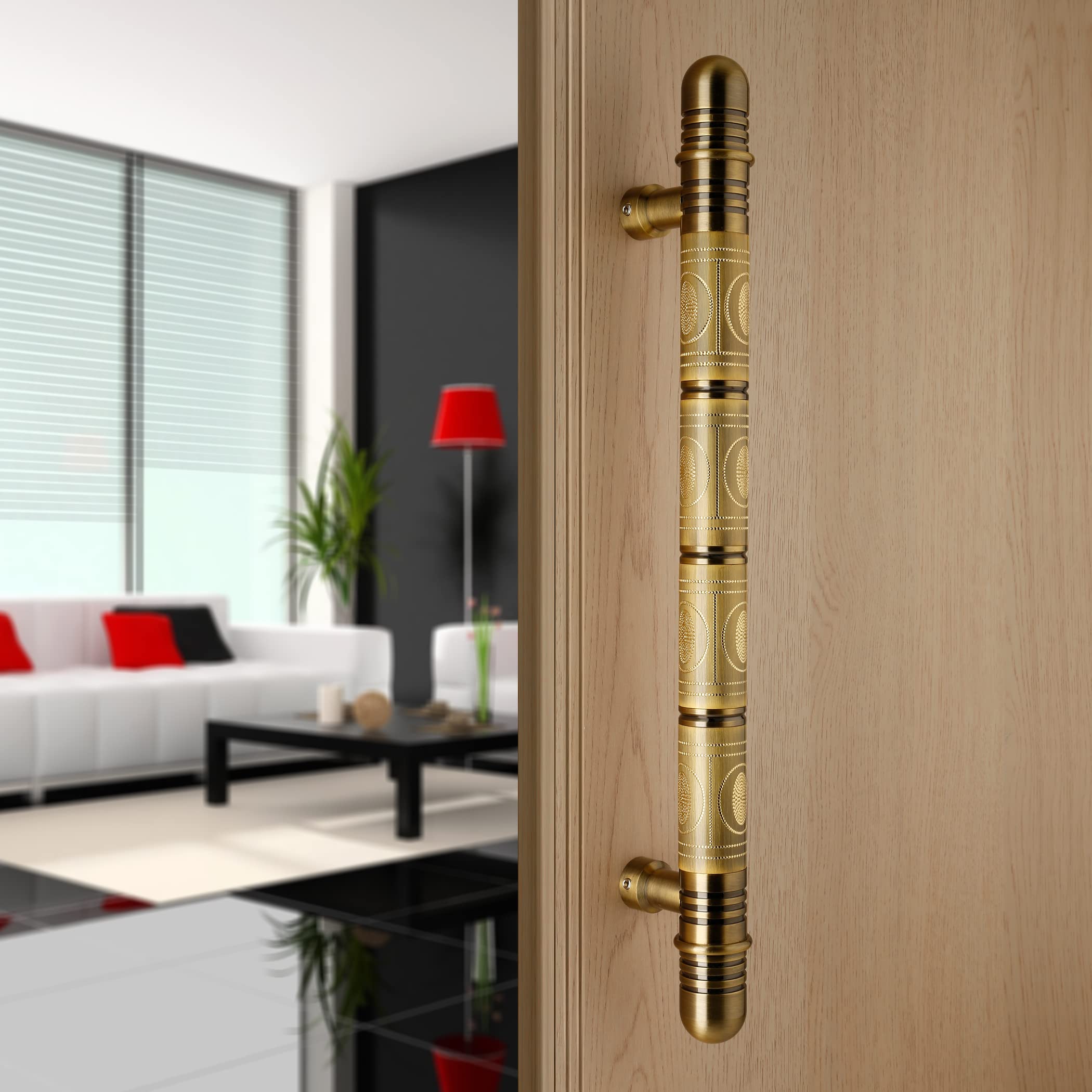 LAPO Full Brass 18 Inch Door Handle for Main Door, Bedroom Door Handle for Wooden, Glass Door, Pull-Push Door Handle for Home, Office, Hotel-Pack of 1 | Antique Finish | 3 Years Warranty (B0CYX6B6JT) Amazon Price History, Amazon Price Tracker