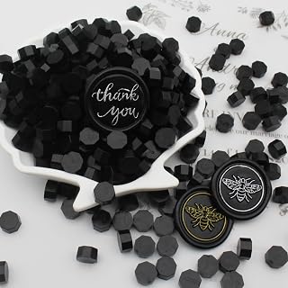 360pcs Black Wax Seal Beads, Premium Sealing Wax Pellets for Stamp Seals, Wedding Invitation, Letter Envelope, Thanks Card & Scrapbook DIY Crafts