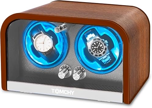 Automatic Watch Winder for 2 Watches 4 Rotation Modes, Compatible with Famous Watches Such as Rolex, Taghaoya, Casio AK, Breitling, etc