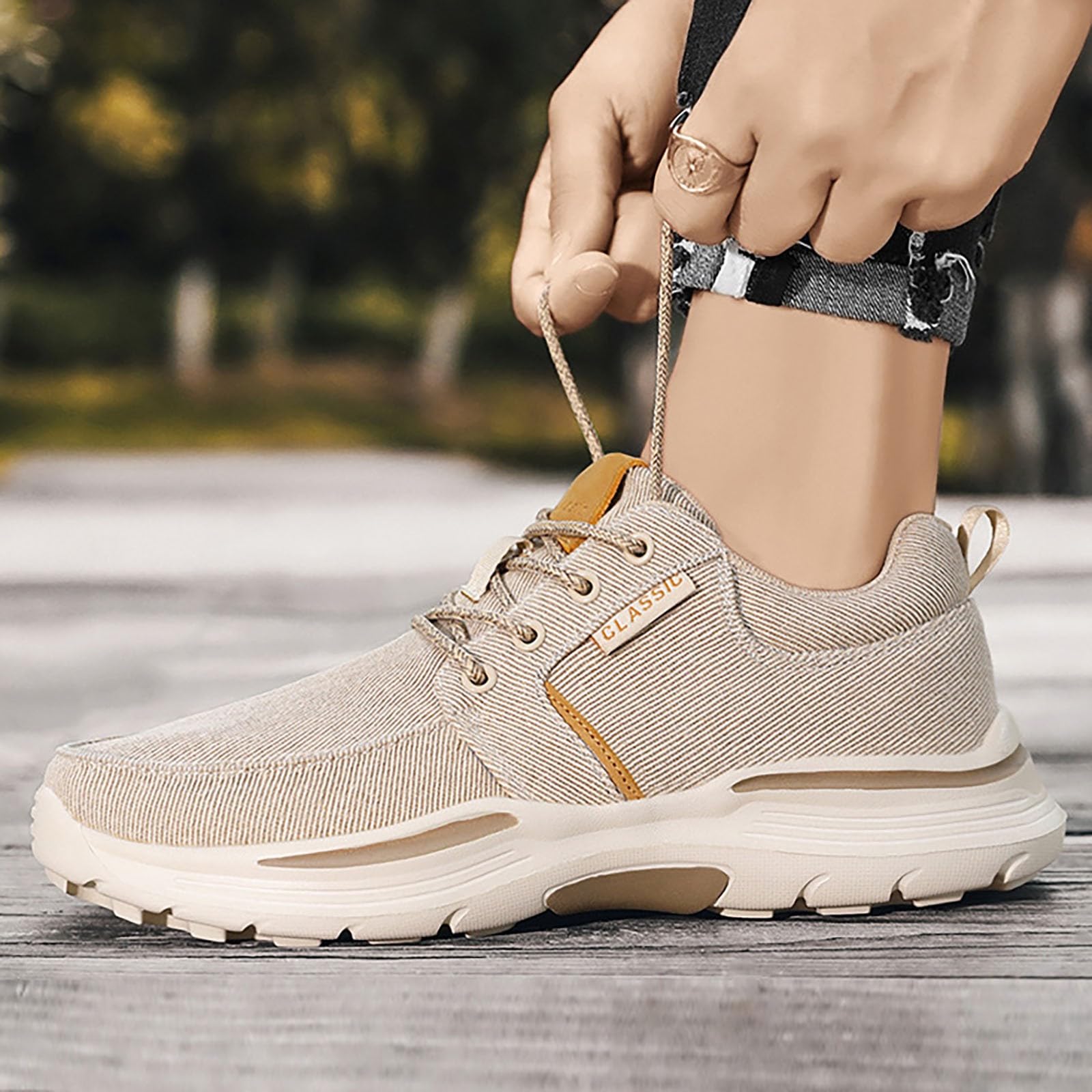 Walkingschuhe Herren Extra Weit, Trekking Schuhe Dicke Sohle Sportschuhe Leichtgewichts Turnschuhe Atmungsaktive Outdoor-Freizeit-Sportschuhe rutschfeste Übergröße Joggingschuhe, Größe 39-48