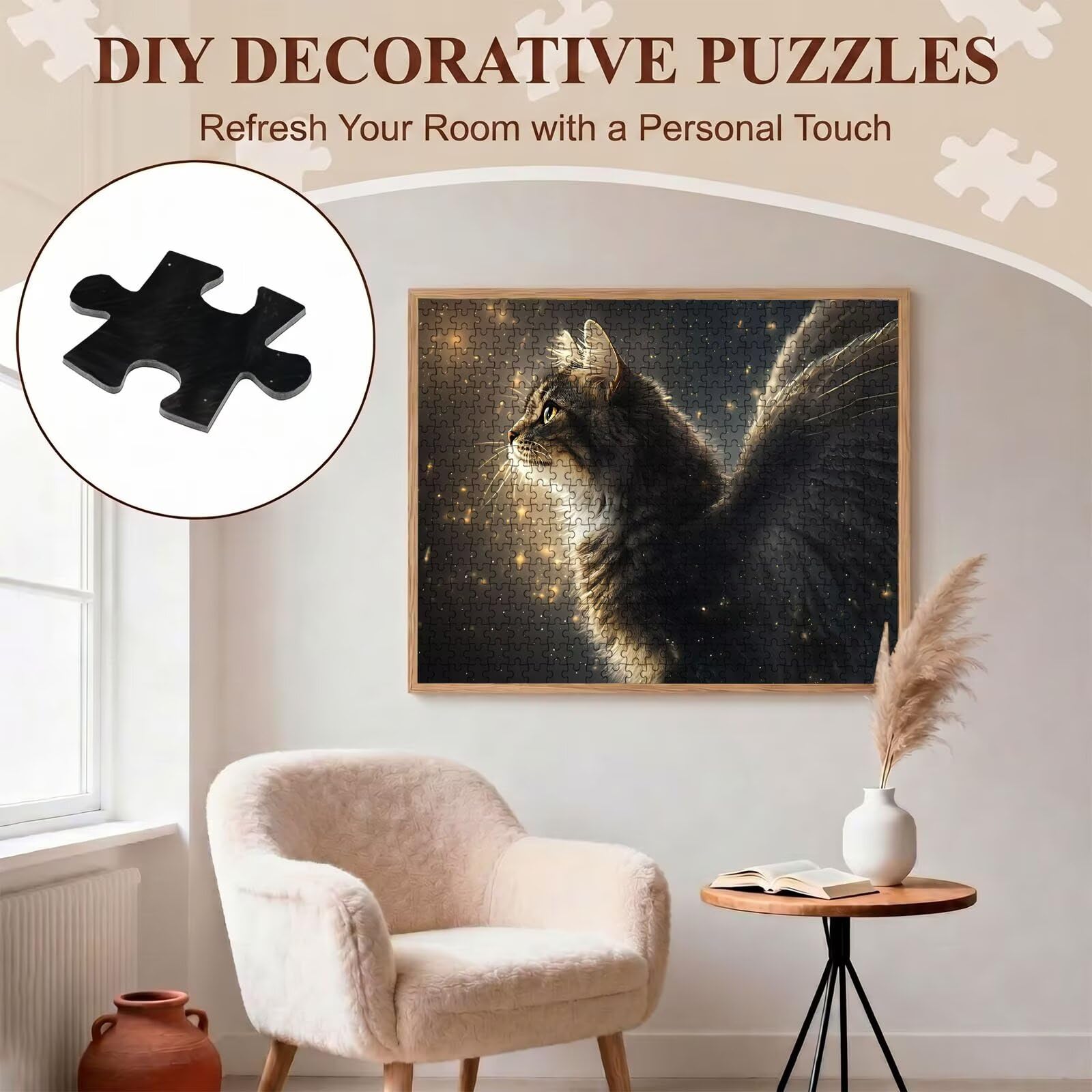 gatto sogno Puzzle 5000 Pezzi per Adulti, Puzzle in Legno - Collezione Classica con Poster Incluso - Sfida di Concentrazione e Passatempo Antistress, Gioco Educativo per Famiglia, 156 x 105 cm f0-694