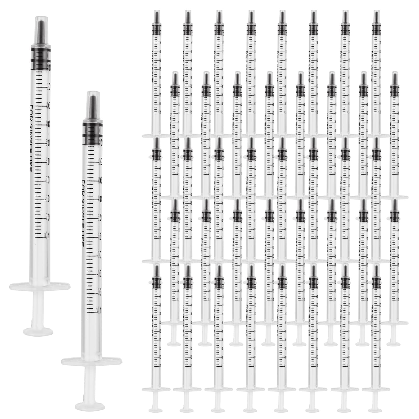 ASelected Lot de 200 seringues à insuline - 1 ml - En plastique - À usage unique - Sans aiguilles - Pour aliments, animaux de compagnie, laboratoires scientifiques - Emballées individuellement