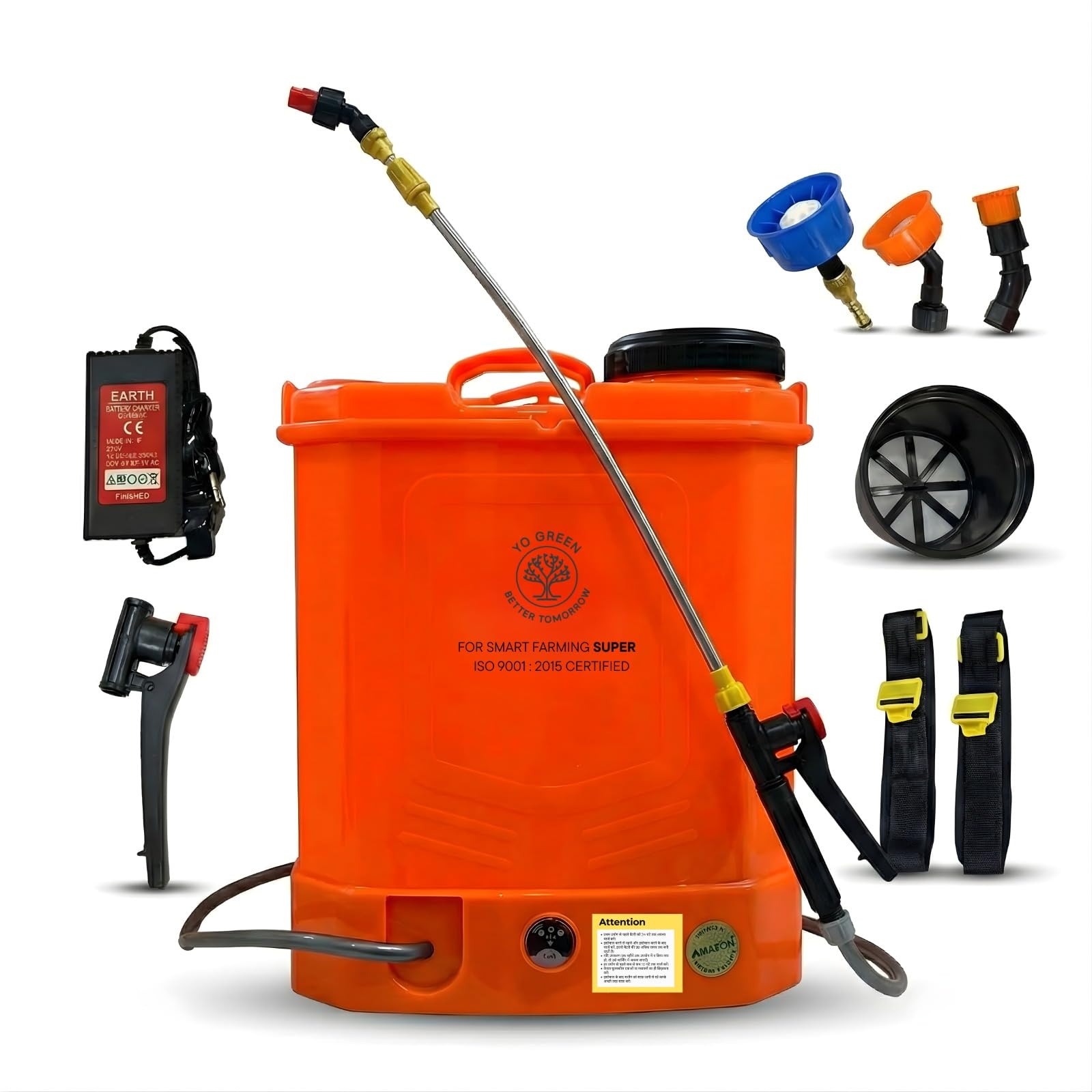 Yo Green Amaron Battery Operated 20 Litre Knapsack Sprayer 12V 12Ah Double Motor Pump High Pressure 20 Feet Spray Range Rechargeable Agricultural Spray Pump for Gardening & Sanitization-image-32
