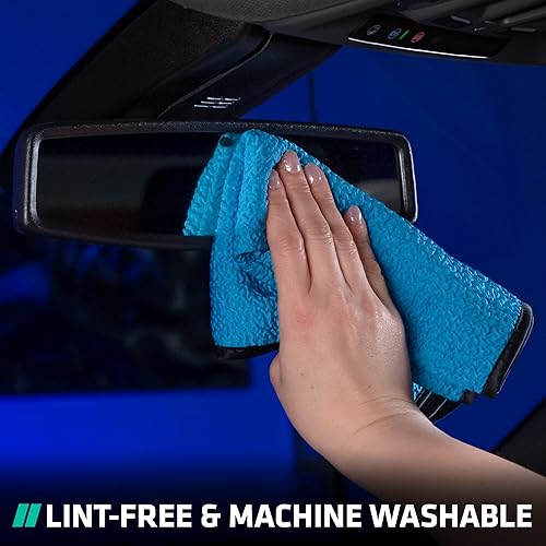 Miniatura 4 de VIKING Paño de limpieza de microfibra para vidrio automotriz, limpiador de vidrio para kit de detalles de automóviles y hogar, 16 x 16 pulgadas,