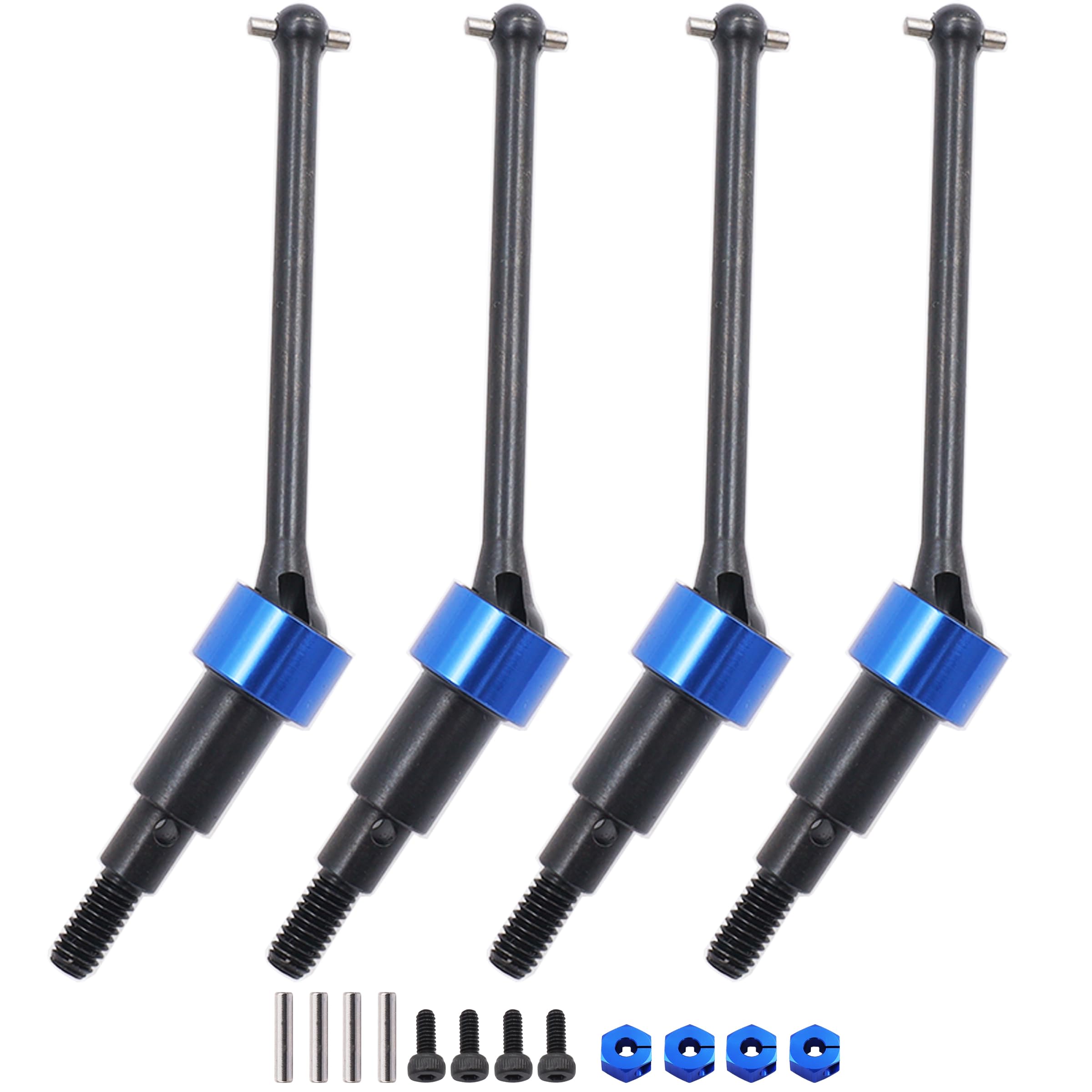 Raflot Steel CVD Drive Shaft Front Rear CVD Driveshaft with Aluminum 7075 Wheel Hex Upgrade Parts for Arrma 1/18 Granite Grom Typhon Grom Mega 380 Upgrade Parts