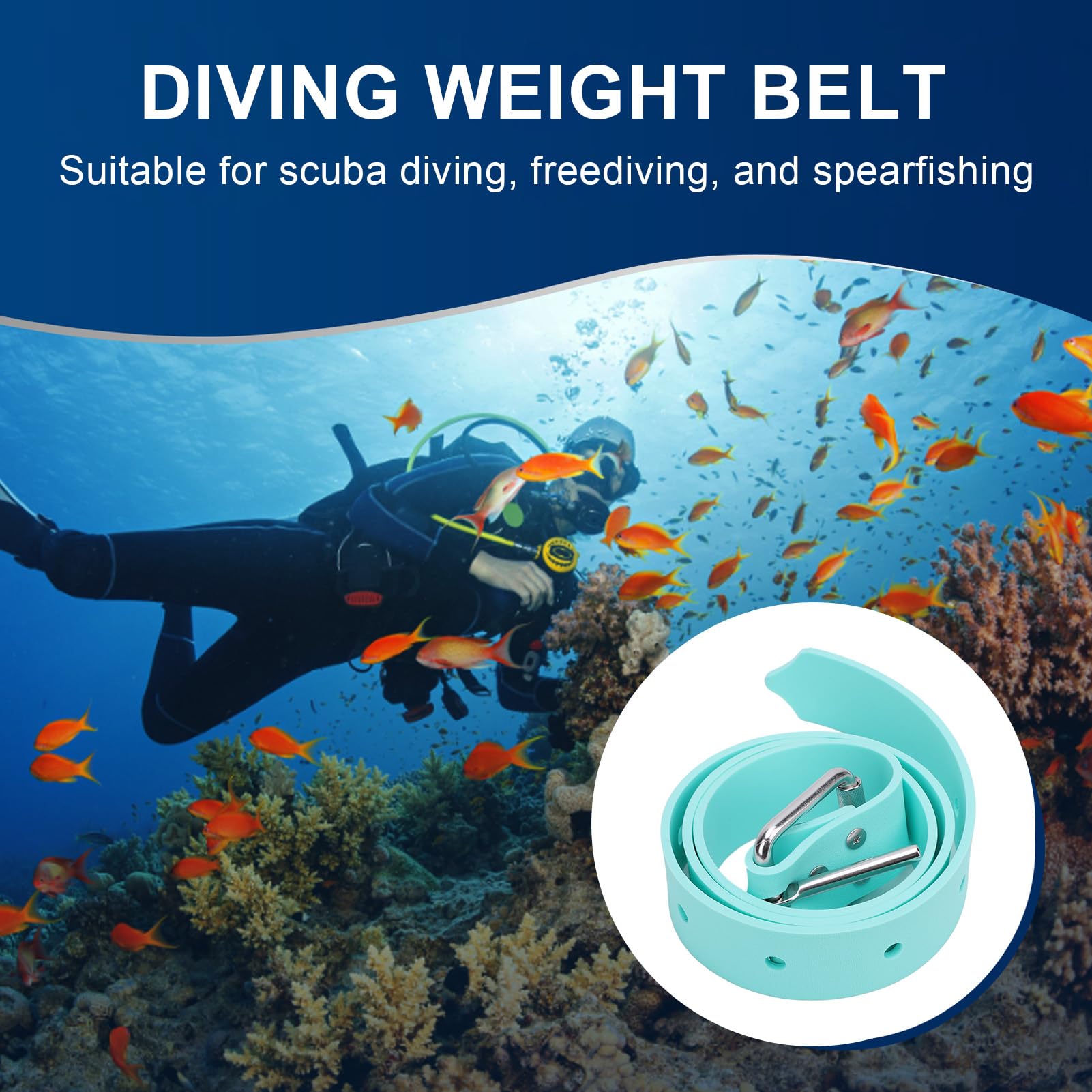 POENVFPO Cintura Pesi Sub, Regolabile Impermeabile Cintura Subacquea Acciaio 316 for Immersioni Profonde Fotografia Subacquea addestramento Rescue