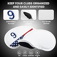 Vista 10 de FINGER TEN Premium Synthetic Leather Stylish Iron & Wedge Golf Head Covers Value 12 Piece Set, Embroidered Labels & Fits Most Clubs Gift Set, Travel