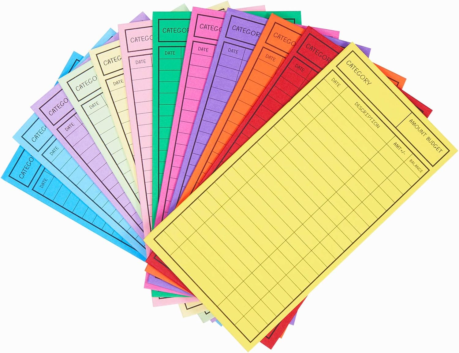New!! 24 Pcs Cash Envelopes for Budgeting, Cardstock Budget Envelope System for Tracking Money Savings, 12 Assorted Colors, Vertical Layout : Office Products