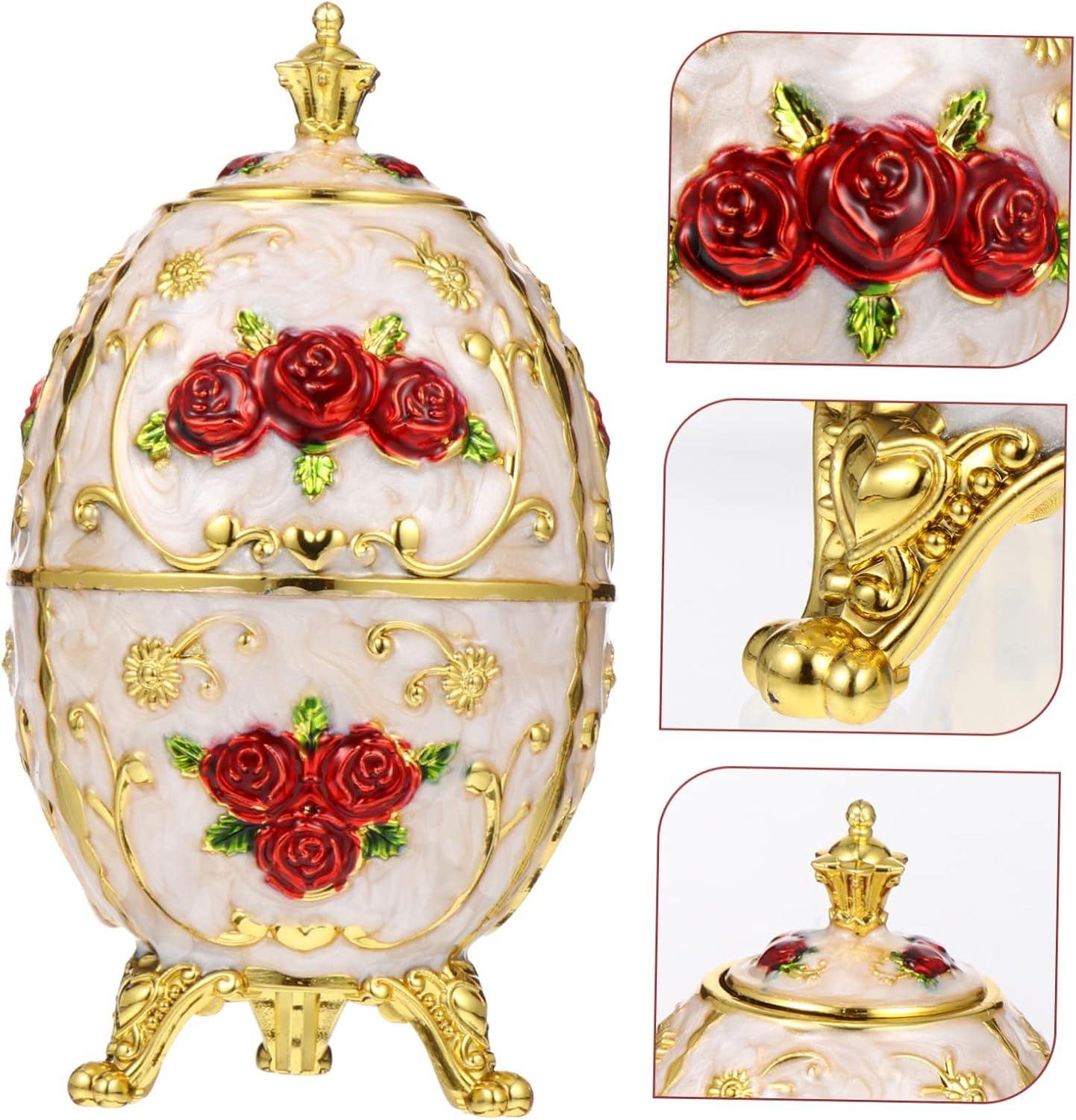 iplusmile Vintage Automatic Toothpick Holder Container with Rose Flower Pattern Portable Compact Dispenser Box for Home Restaurant Office Hotel Sanitary and Decorative Storage image 2