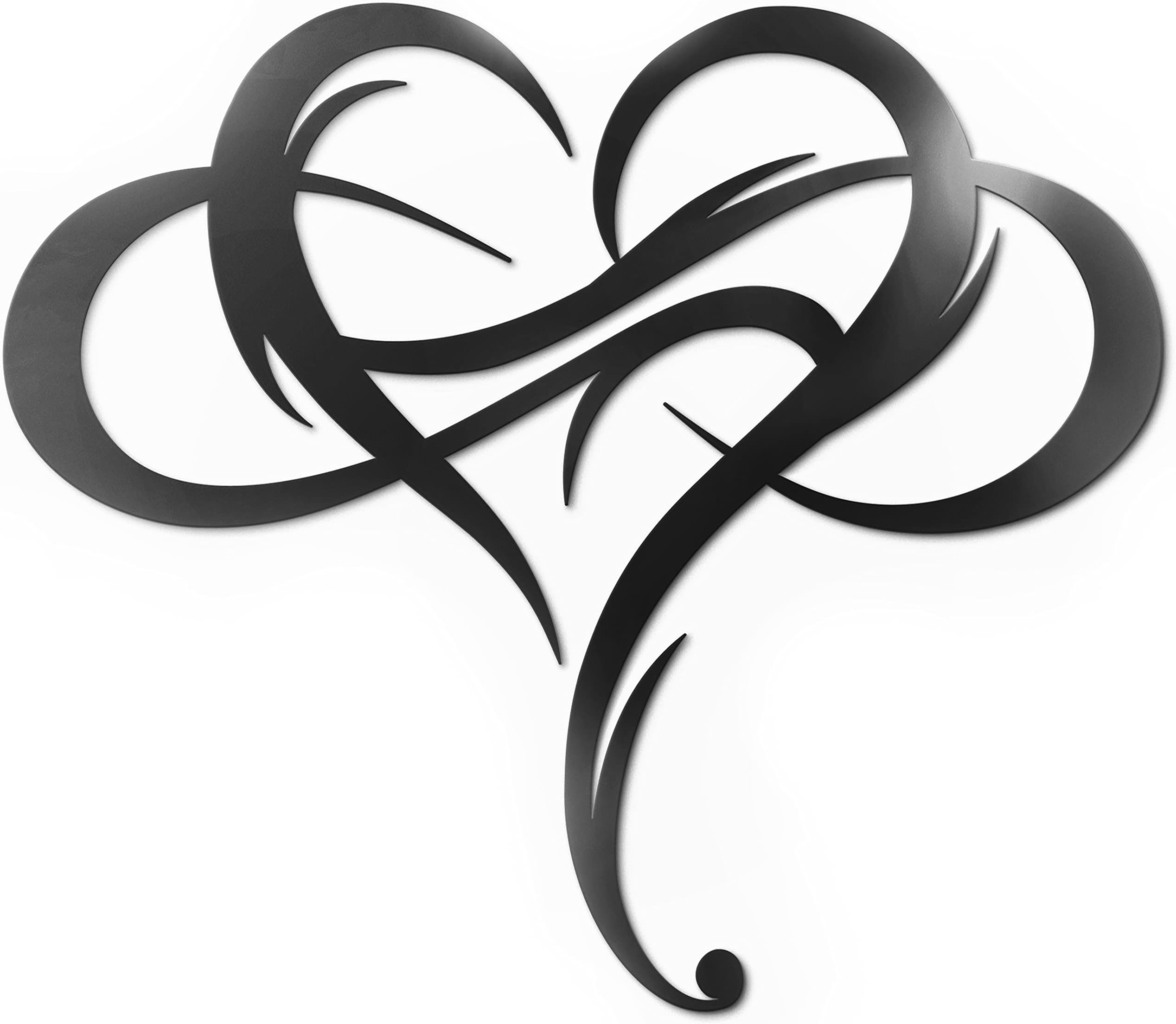 Vivegate Infinity Heart Metal Wall Plaque, Unique Infinity Heart Wall Decor Love Sign Steel Art Geometric Wall Decor Set Cut Out for Outside (Medium - 13"X11.5")