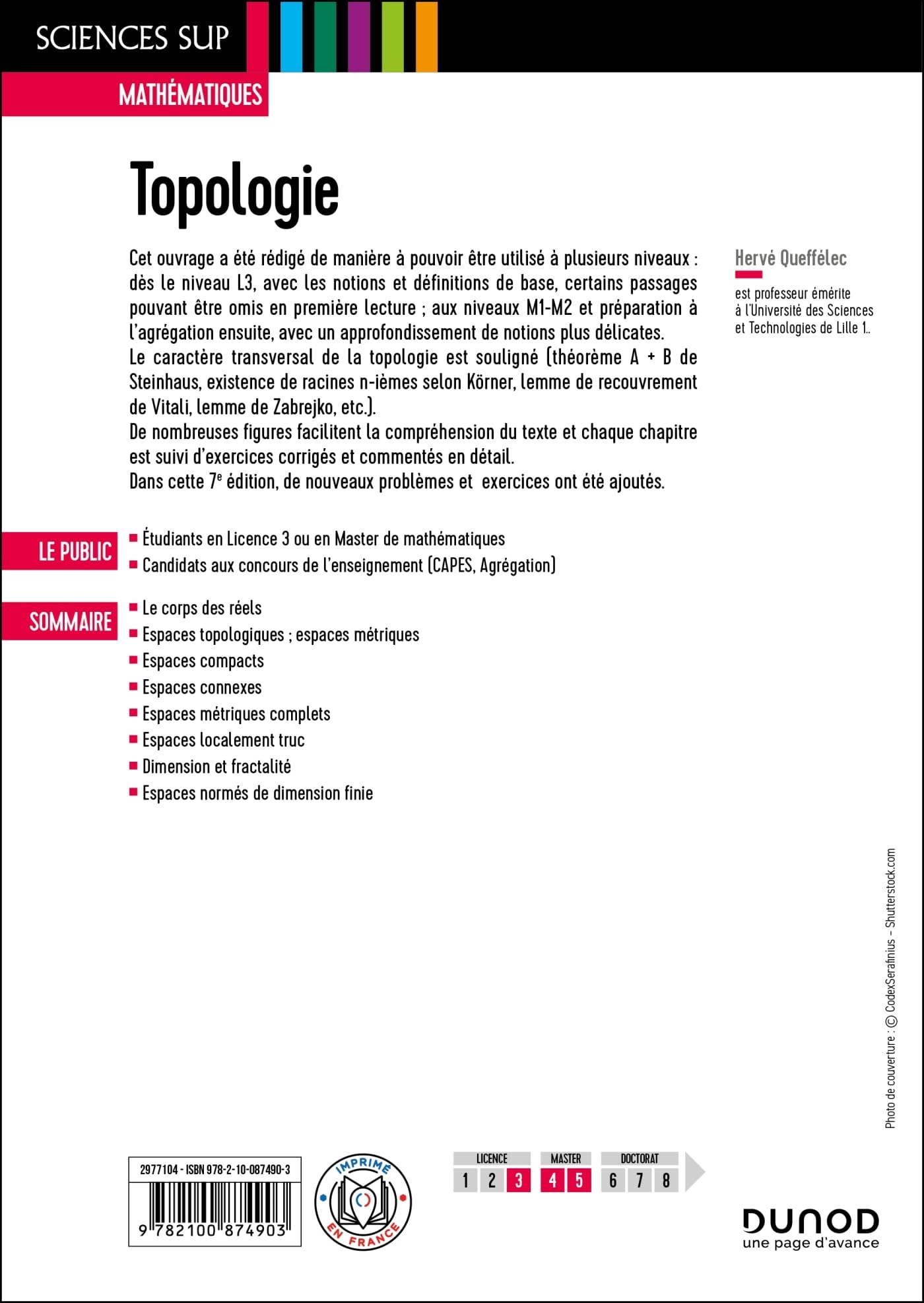 Topologie - 7e éd.: Cours et exercices corrigés