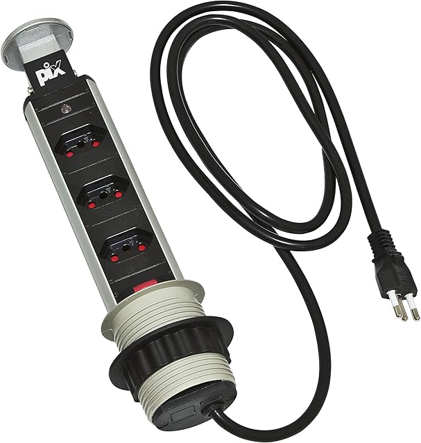 Torre de Tomadas Multiplug com 3 Tomadas