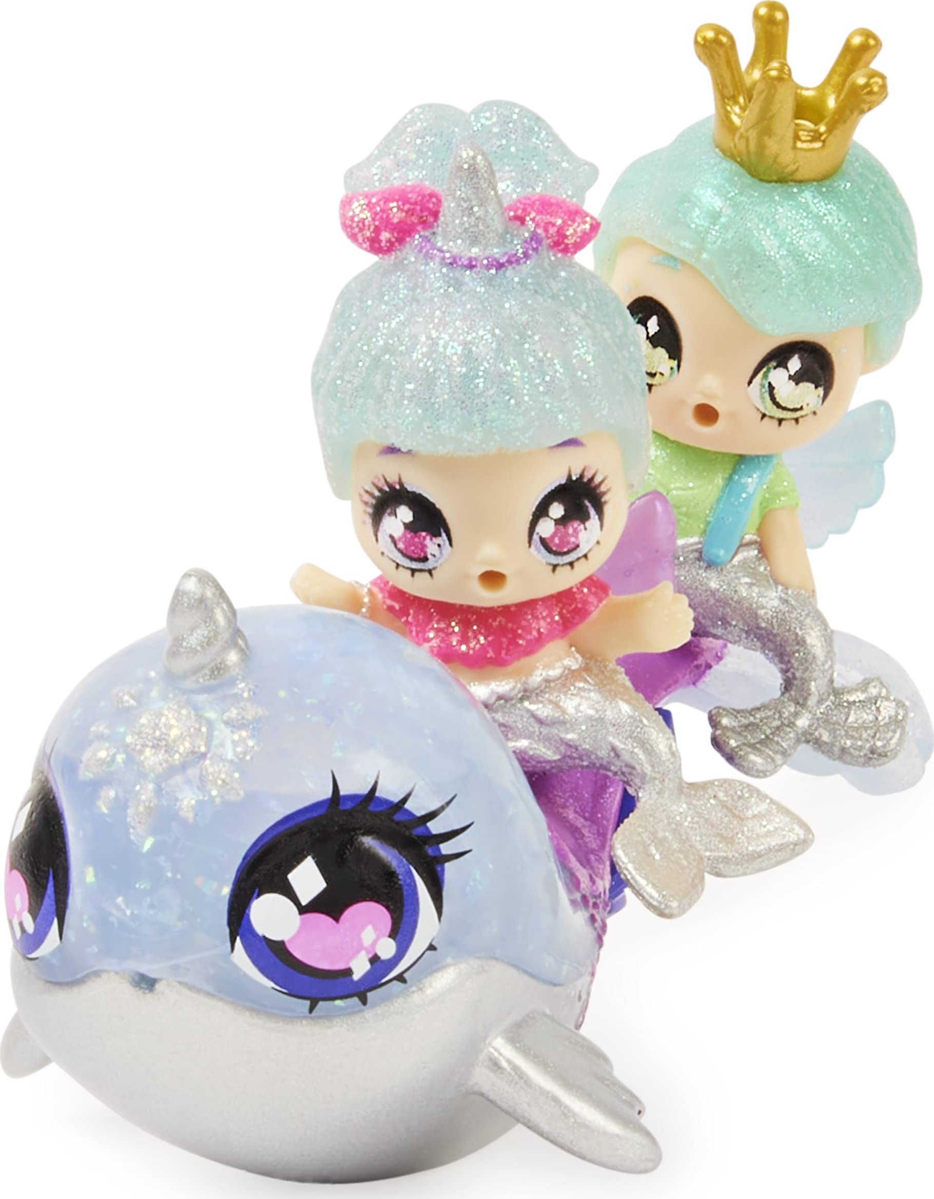 HATCHIMALS Pixies Riders, Shimmer Babies Baby Twins with Glider and 4 Accessories (Styles Vary)