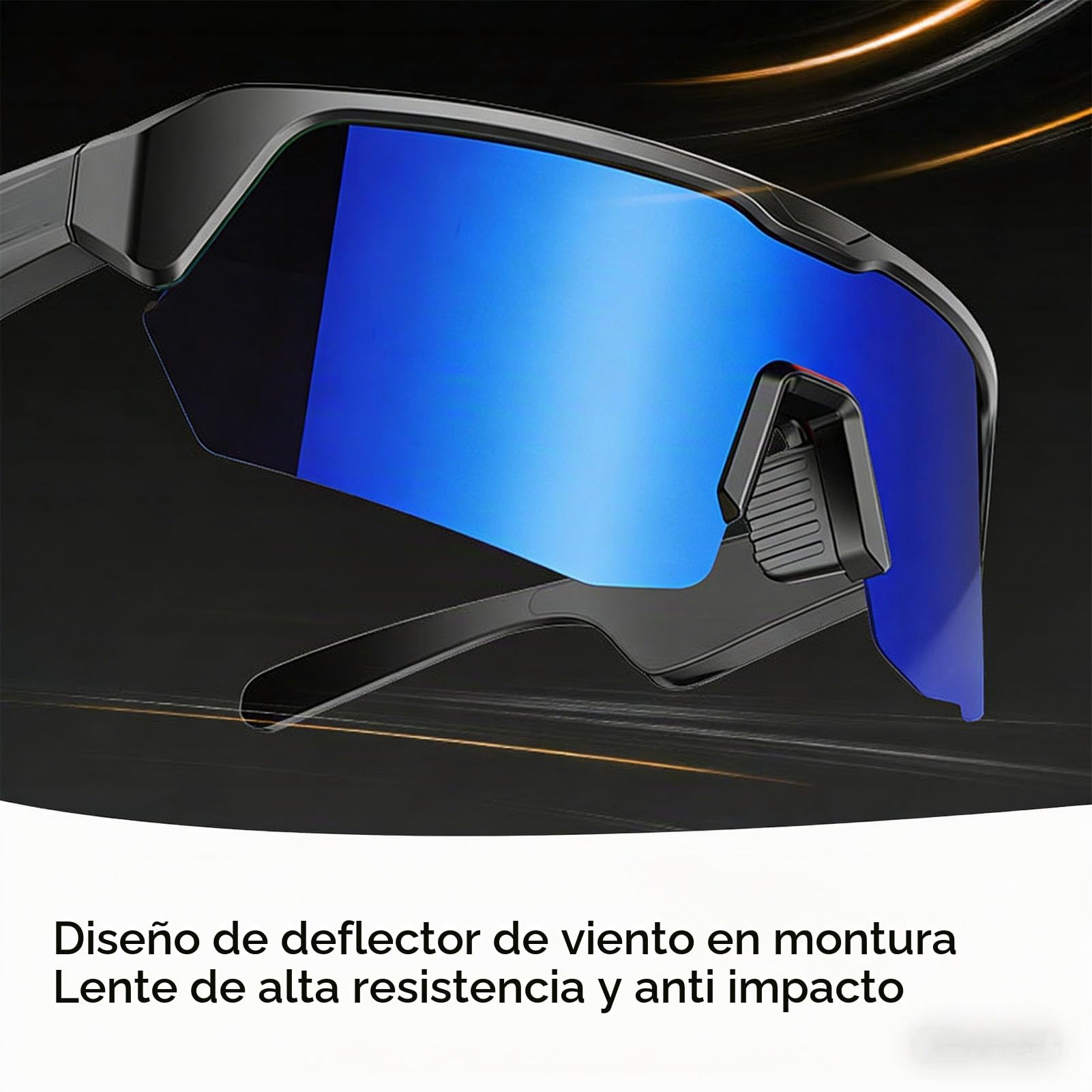 LICAEVEY Gafas Deportivas Bluetooth, Gafas de Sol de Ciclismo Inteligentes Inalámbricas, Lentes Polarizadas Azules, Altavoces de Micrófono Incorporados, Visión HD, Controles Táctiles para