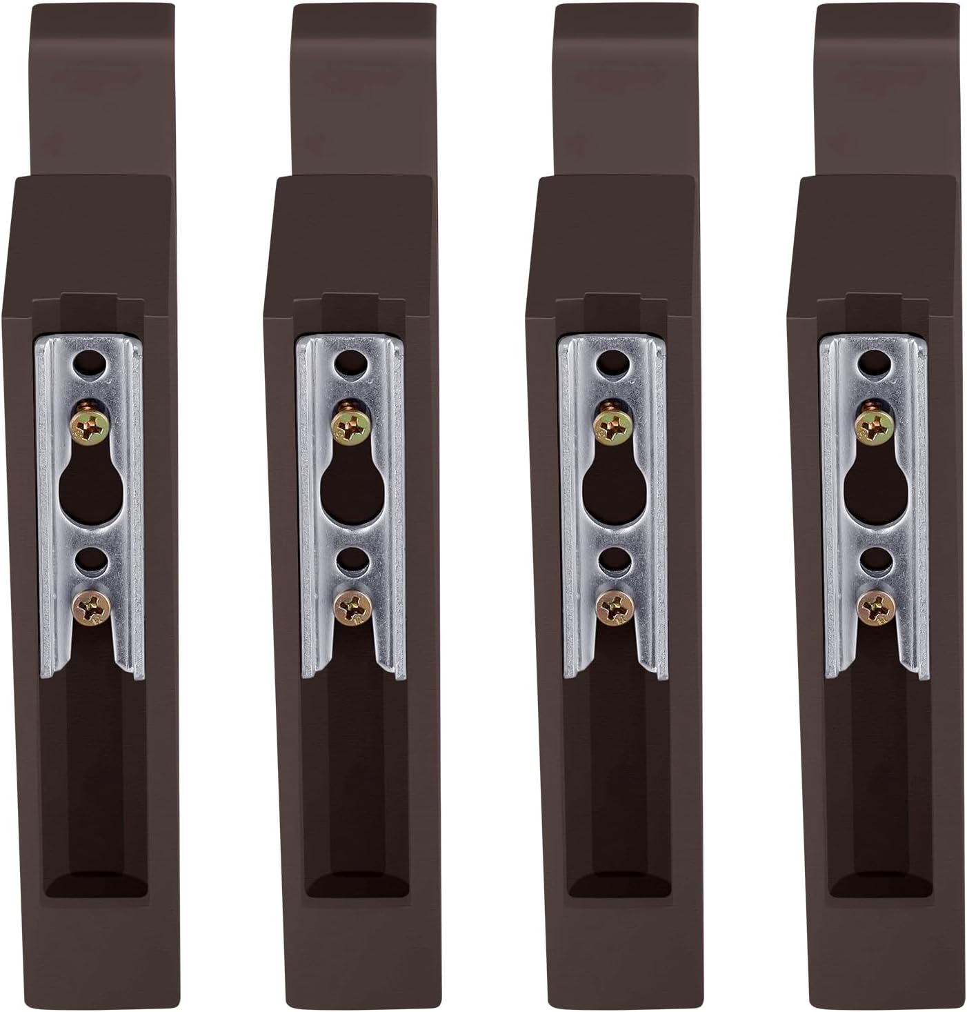 Briwooody 4 Pack Wooden Curtain Rod Brackets Curtain Rod Holder Wood Brackets Classics 3 1/2" Return Bracket for 2" Pole (Brown)