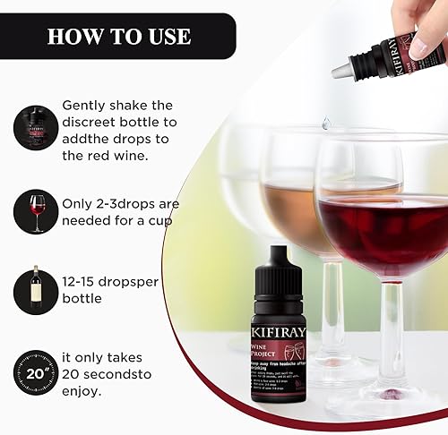 Miniatura 4 de Filtro de sulfito Wine Project, reduce dolores de cabeza y alergias, 1-9 gotas, mejora el disfrute de la cata de vinos y conserva el sabor original,