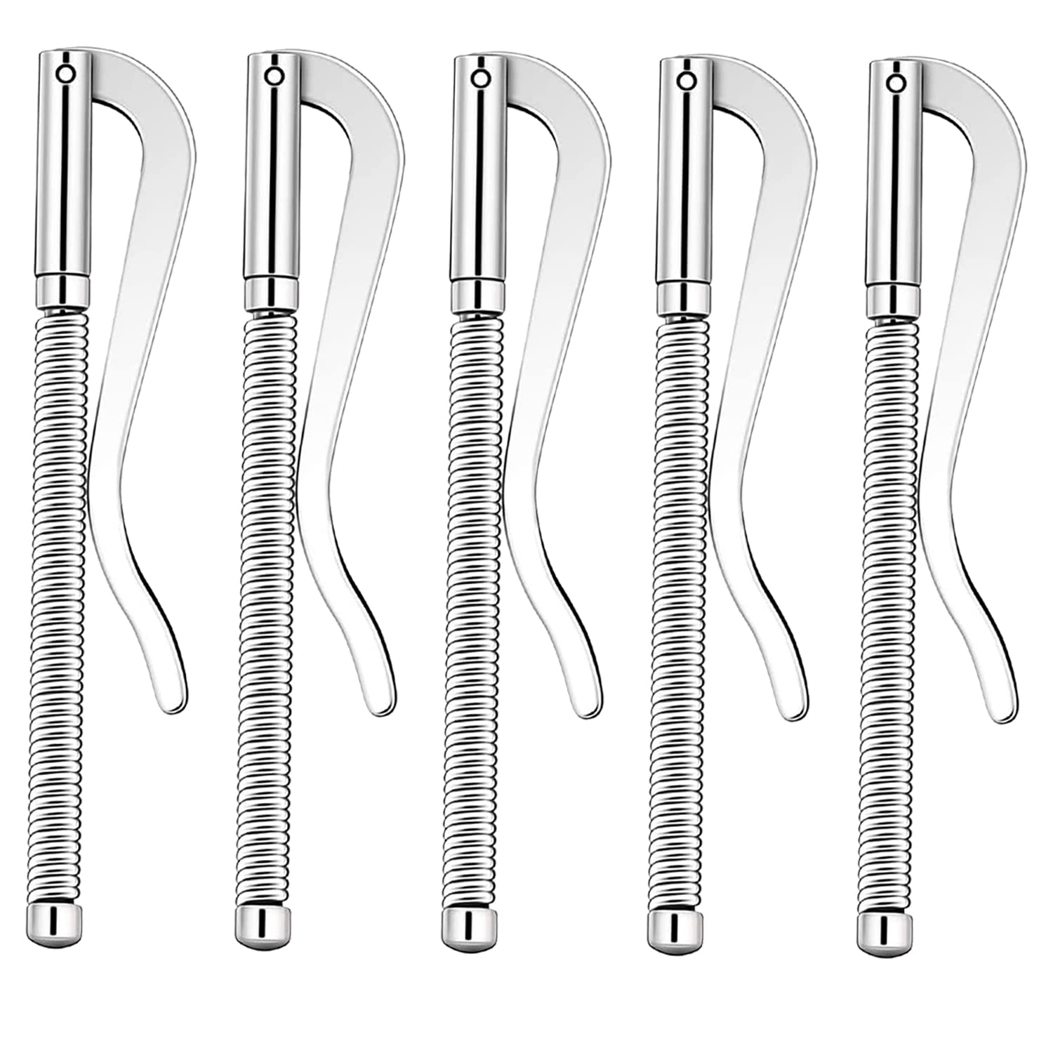 RC Rexcuir Set of 5 Spring Flexible Money Clip Brass Stainless Metal Cash Holder Clamp/Steel Bar for Slim Leather Wallet Accessories for Men (Gold) (Silver)