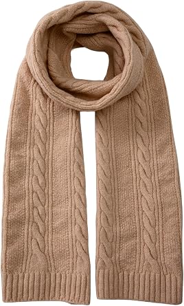 Tavaleu Winter Scarf for Women, Warm Long Cable Knit Scarf, Cashmere Wool Wrap Chunky Large Soft Winter Scarves for Women