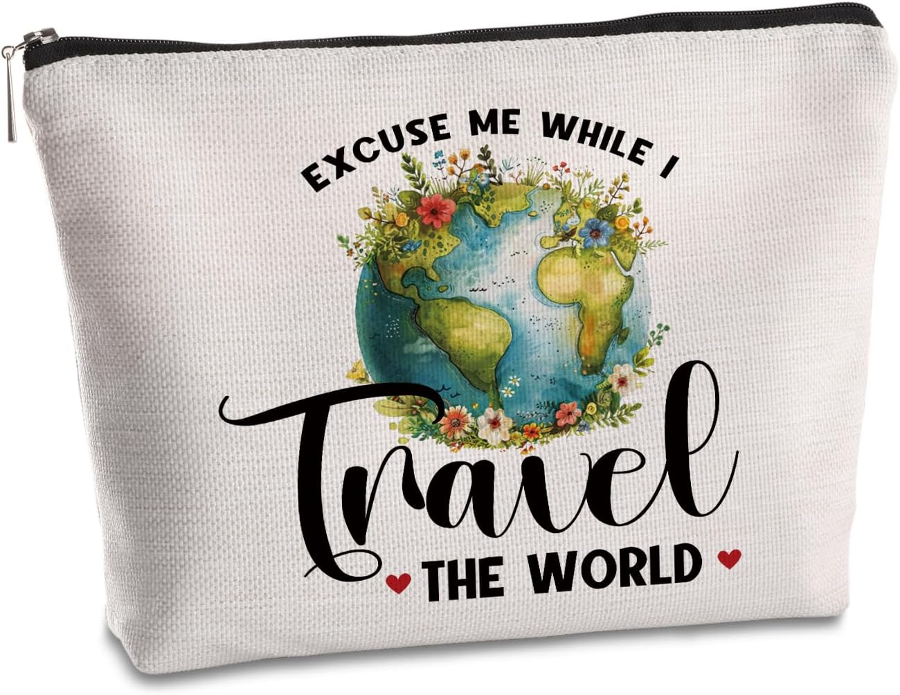 Travel Gifts for Women Makeup Bag International Travel Accessories Cosmetic Bags Flight Attendant Christmas Birthday Gift Zipper Pouch for People Who Love Travels