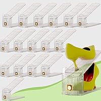 Vista 33 de Paquete de 12 ranuras para zapatos, organizador de apiladores de zapatos para armario, soporte ajustable para zapatos, ahorro de espacio, 50%