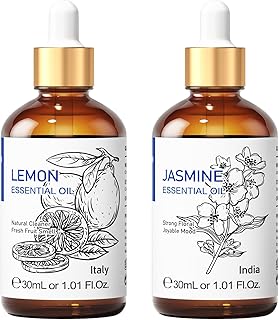 HIQILI Jasmine Essential Oil and Lemon Essential Oil, 100% Pure Natural for Diffuser - 1 Fl Oz