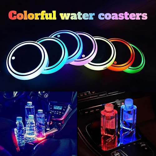 Miniatura 6 de 2 portavasos LED personalizados para automóvil, posavasos con logotipo de automóvil para todos los modelos de automóvil, accesorios personalizados