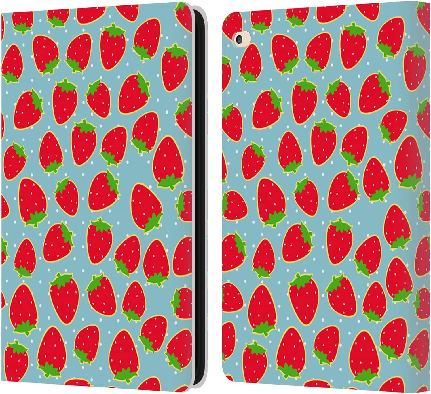 Head Case Designs Strawberry Fruit Patterns Batch 2 Leather Wallet Case Compatible with Apple iPad Air 2 (2014)